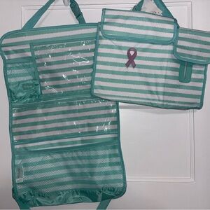 Thirty-One Teal and White Pack n’ Pull Caddy and Seat Organzer